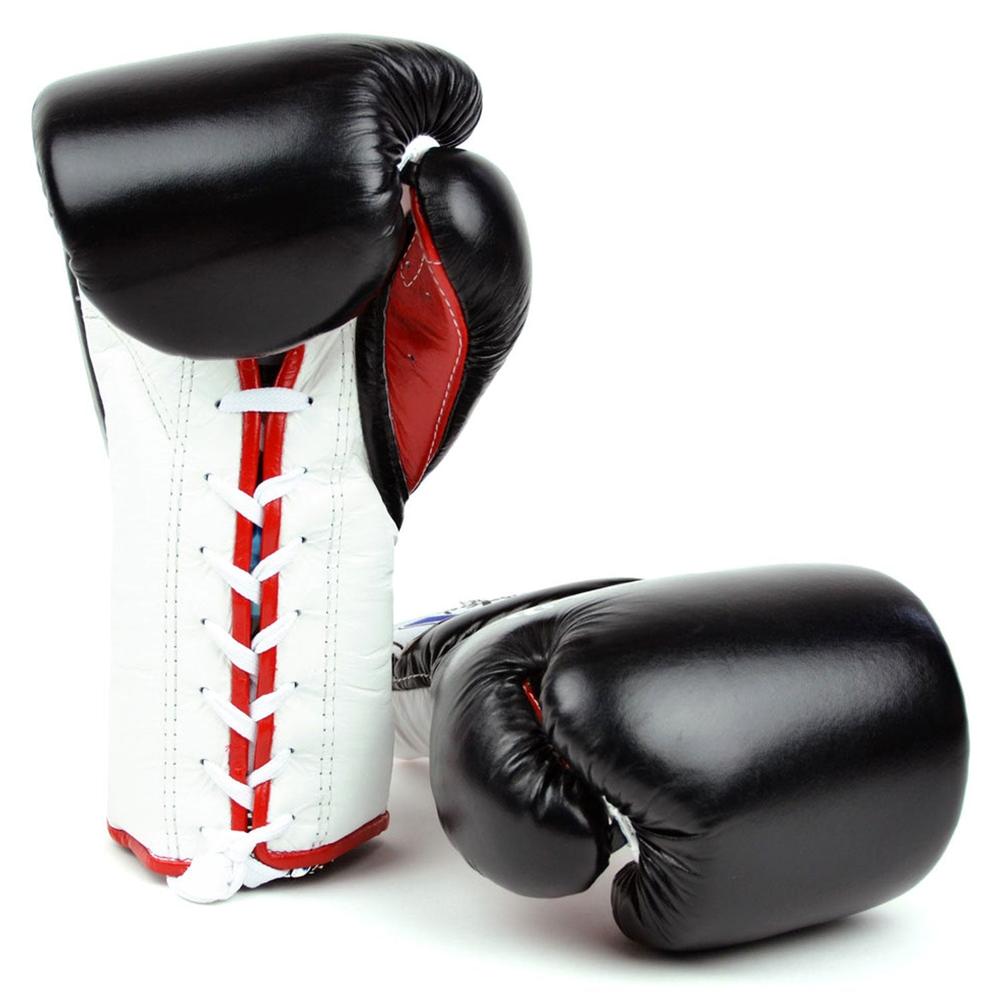 BGL7 Fairtex Mexican Lace-up Boxing Gloves Black-White-Red-Fairtex