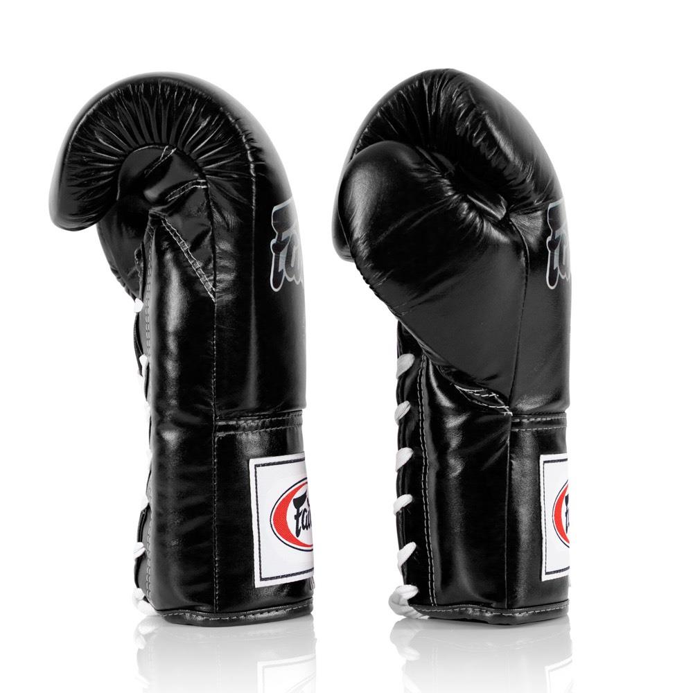 Fairtex Lace Up Competition Gloves - Black-Fairtex