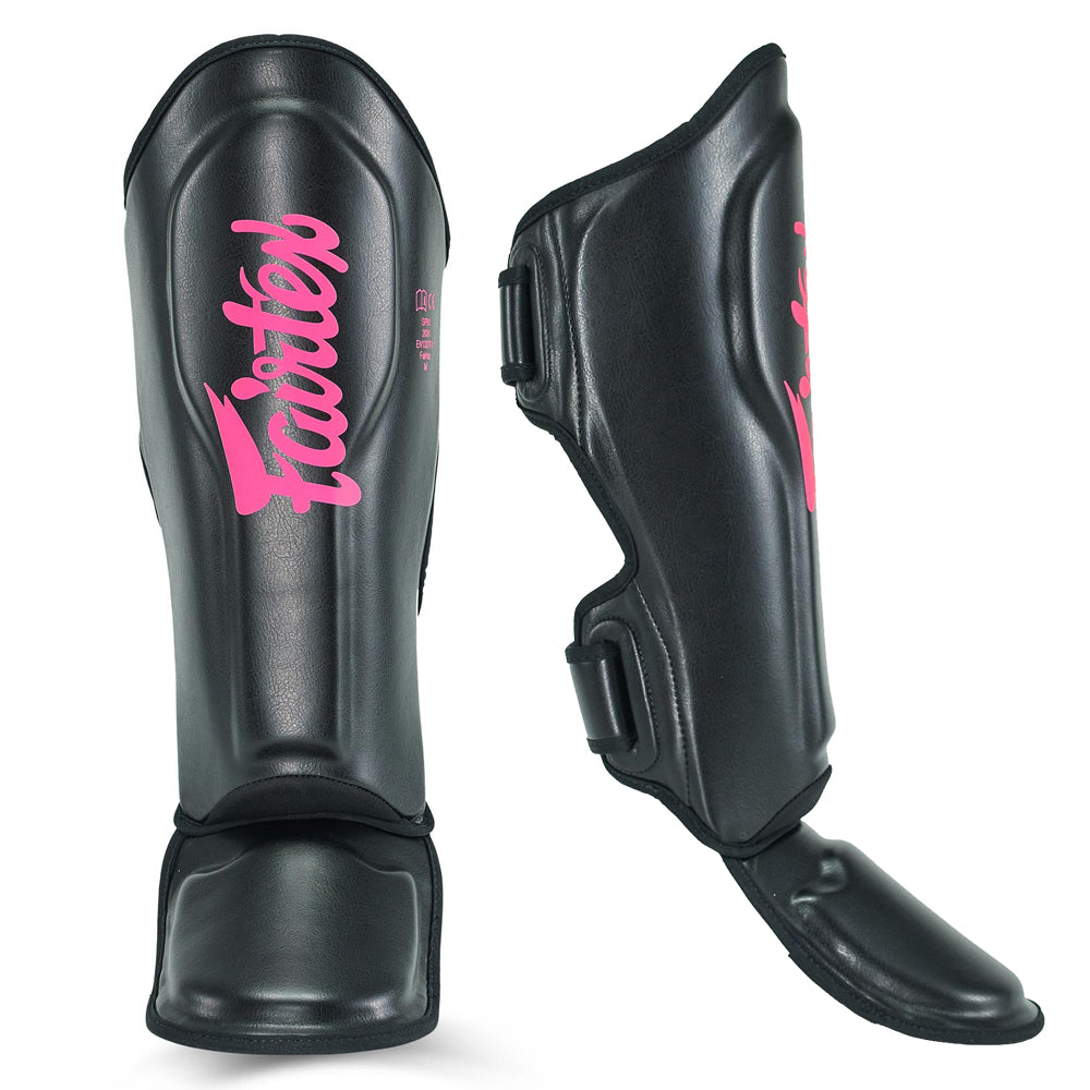 Fairtex x Booster Shin Guards Black/Pink – Pro Muay Thai – Fight