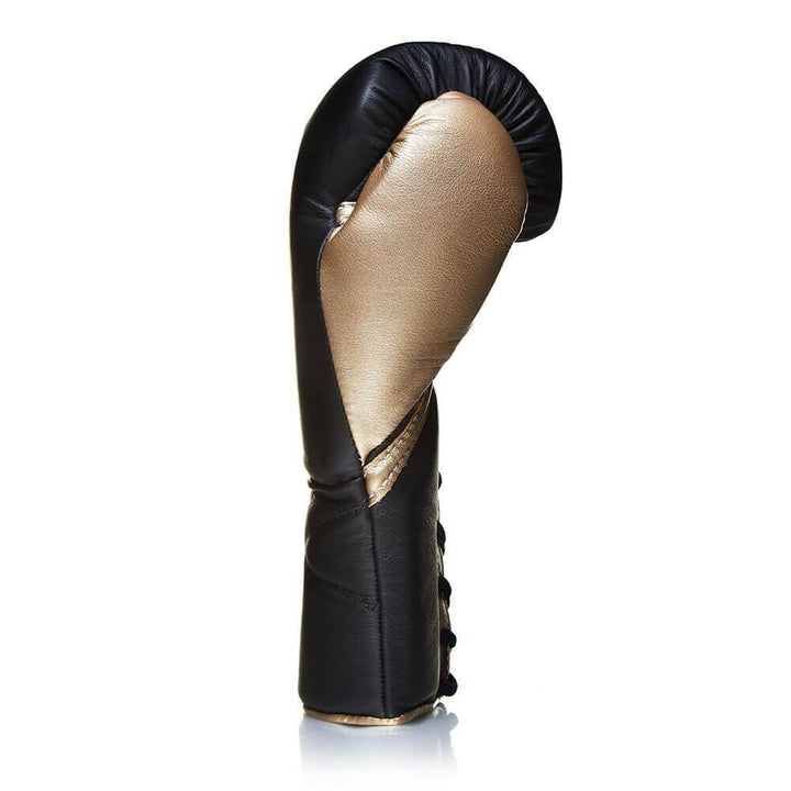 Fly Superlace Boxing Gloves - Black/Gold-FEUK