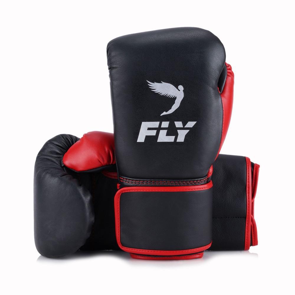 Fly Superloop Boxing Gloves Black/Red Fight Equipment UK