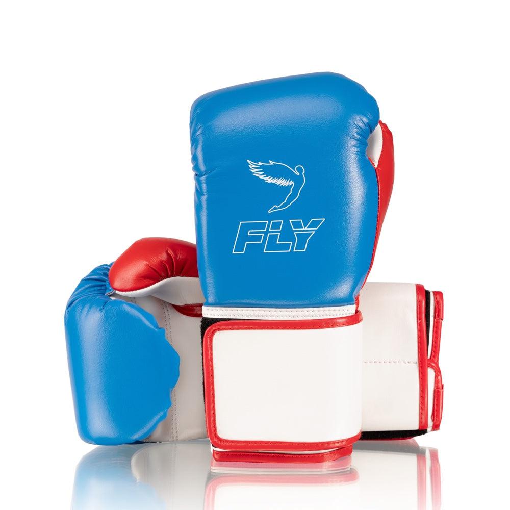 Fly Superloop X Boxing Gloves Blue/White/Red Fight Equipment UK FEUK