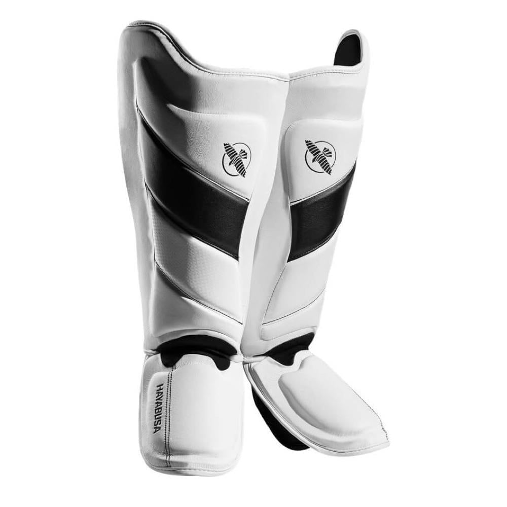 Hayabusa T3 Striking Shin Guards - White/Black | Fight Equipment UK