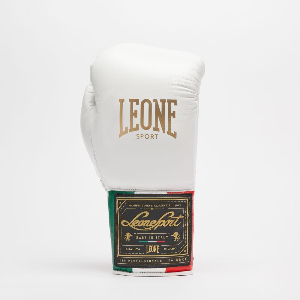 Leone Orlando Classico Tricolore Lace Boxing Gloves - White-Leone 1947