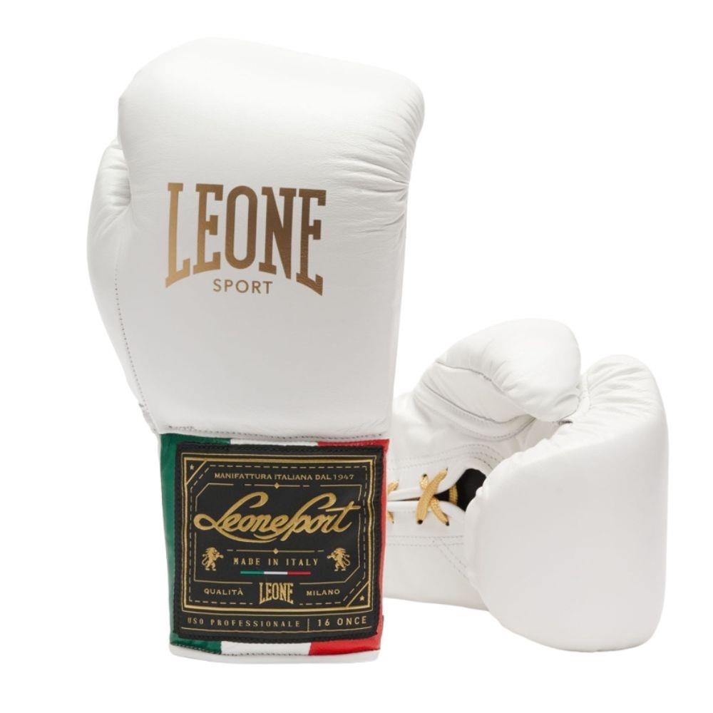 Leone Orlando Classico Tricolore Lace Boxing Gloves - White-Leone 1947