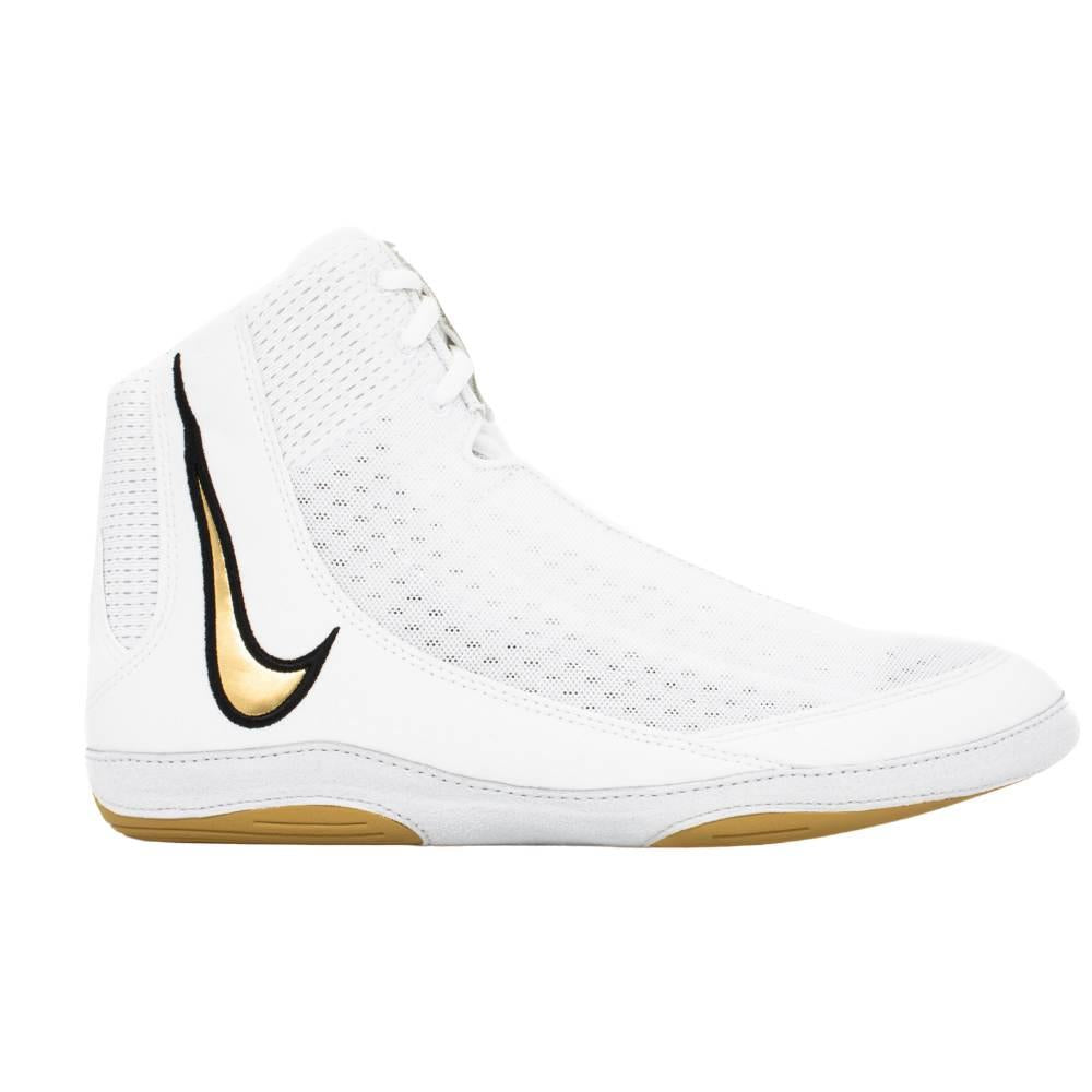 Nike Inflict Wrestling Shoes White/Gold Fight Equipment UK