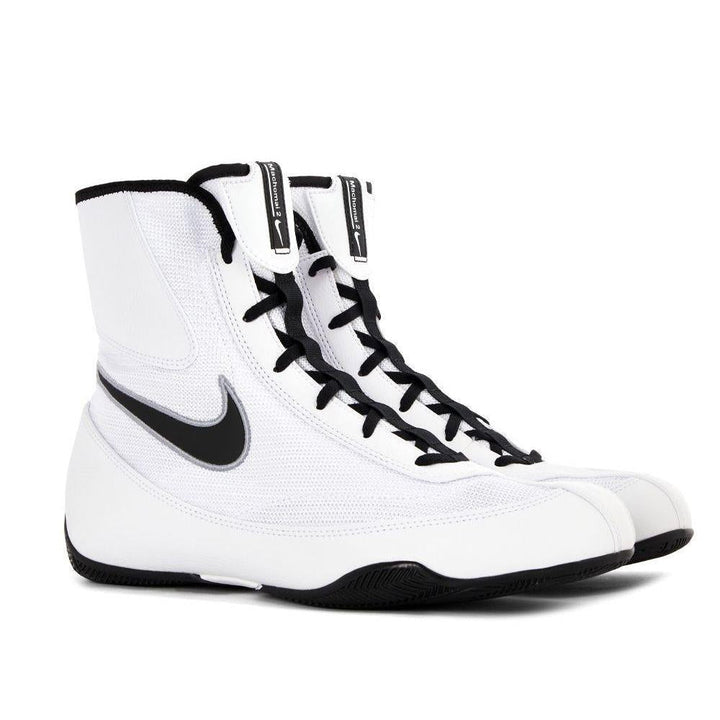 Nike Machomai 2 Boxing Boots - White/Black (Free Playerz Socks)-FEUK