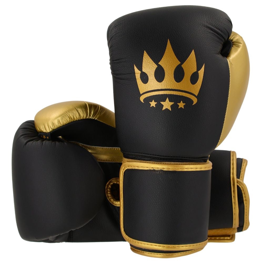 Playerz Power Boxing Gloves Black/Gold Fight Equipment UK FEUK