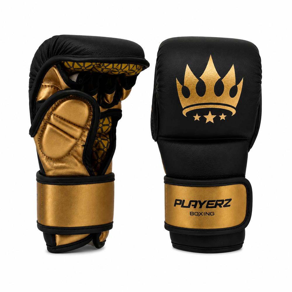 Playerz Power MMA Sparring Gloves - Black/Gold | Fight Equipment UK