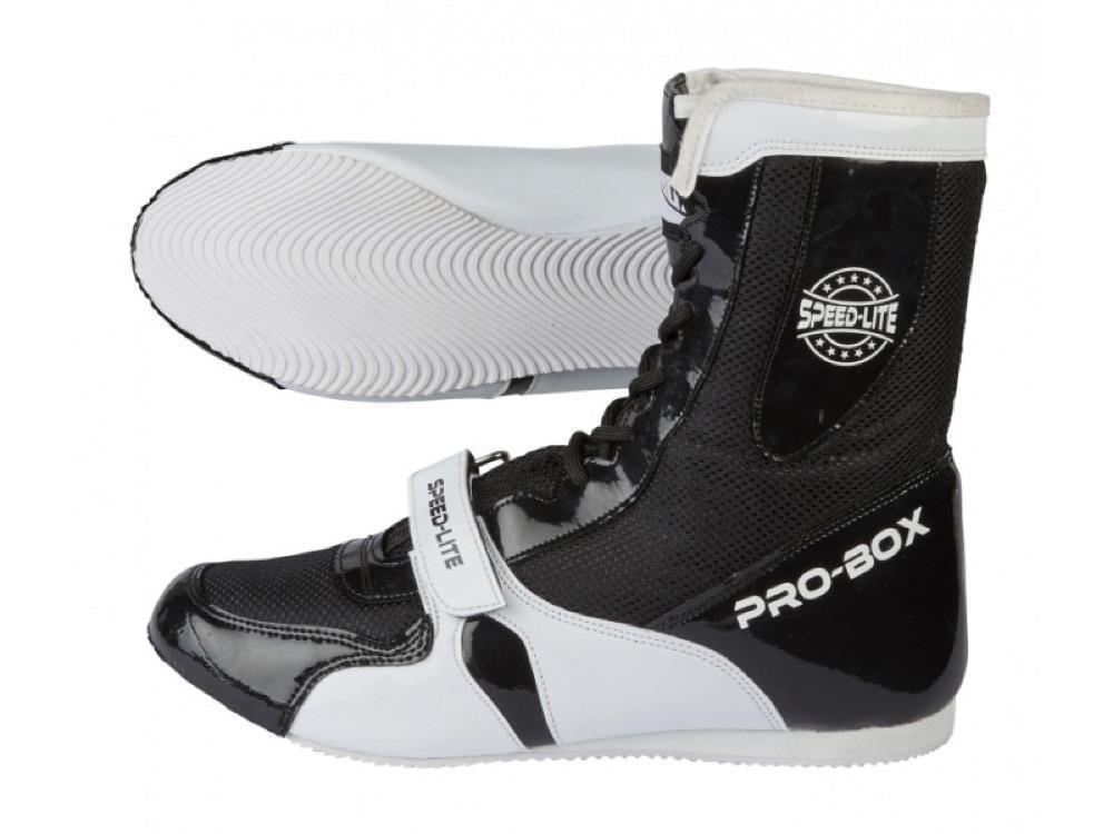 Pro Box Speed Lite Boxing Boots - Black/White-FEUK