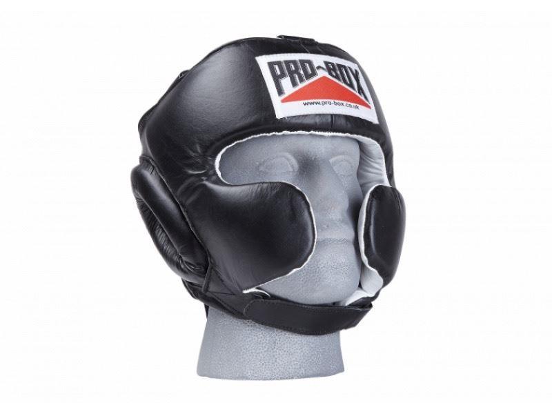 Pro Box Super Spar Leather Head Guard Black