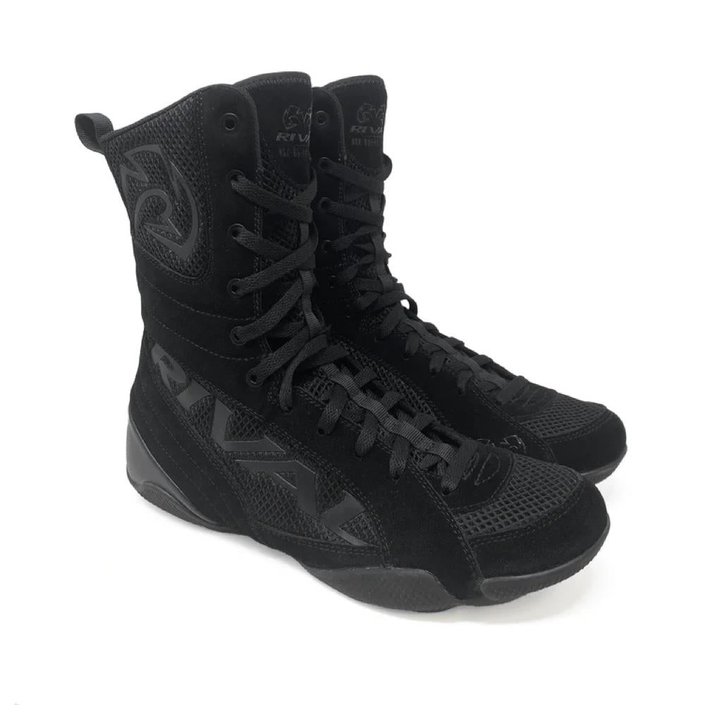 Rival RSX Guerrero High-Top Boxing Boots - Black-Rival Boxing