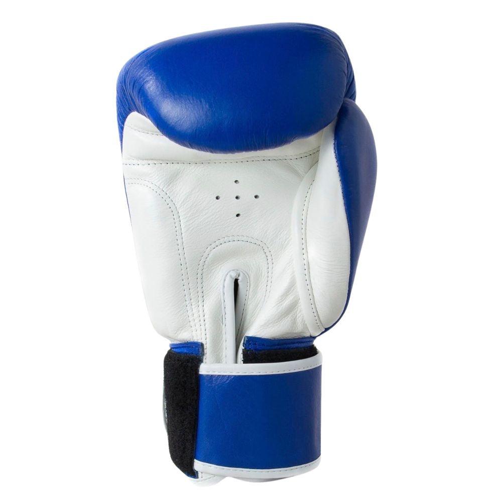 Sandee Authentic Leather Boxing Gloves - Blue/White