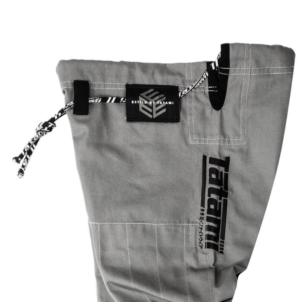 Tatami Black Label Ladies Estilo BJJ Gi - Grey/Black-est-label-blkgry-F1-FEUK