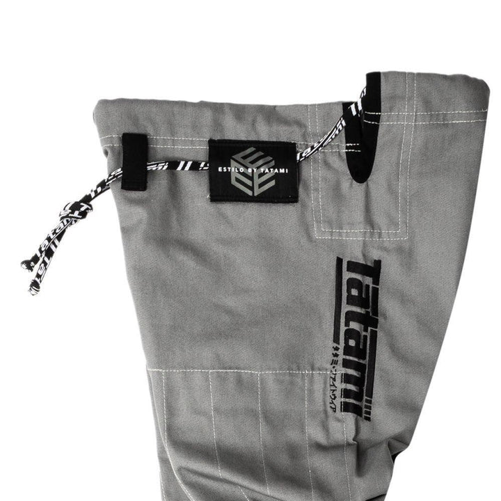 Tatami Black Label Ladies Estilo BJJ Gi - Grey/Black-est-label-blkgry-F1-FEUK