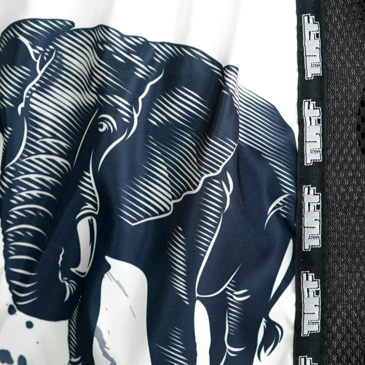 TUFF Retro Muay Thai Shorts - White War Elephant