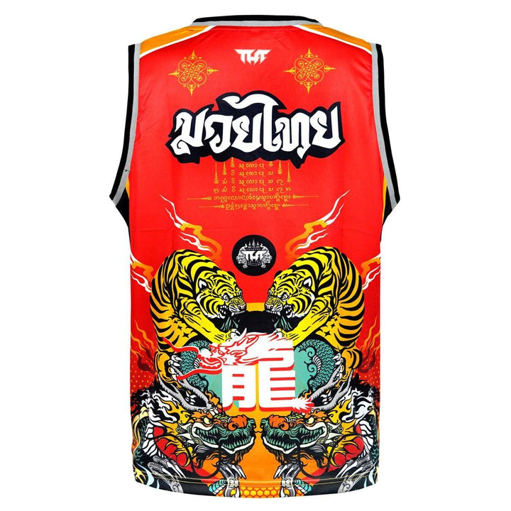 TUFF Tank Top Red Chinese Dragon and Tiger-TUFF Sport