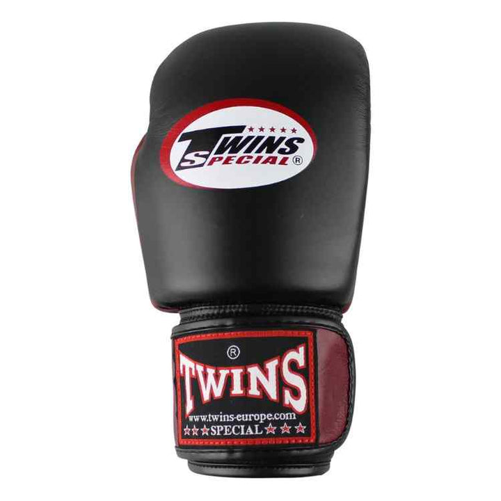 Twins 2 Tone Boxing Gloves - Black/Maroon-FEUK