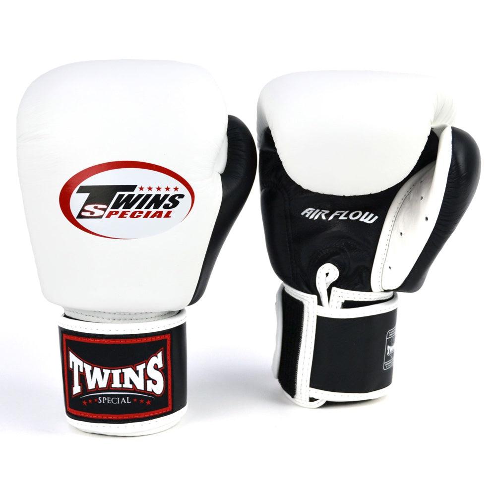 Twins Air Flow Boxing Gloves - White/Black | Fight Equipment UK