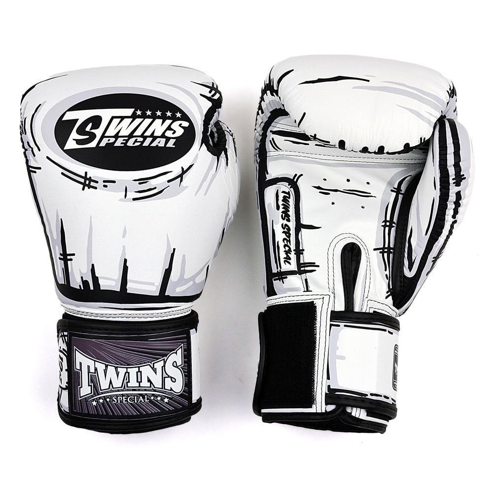 Twins Comic Boxing Gloves White Fight Equipment UK