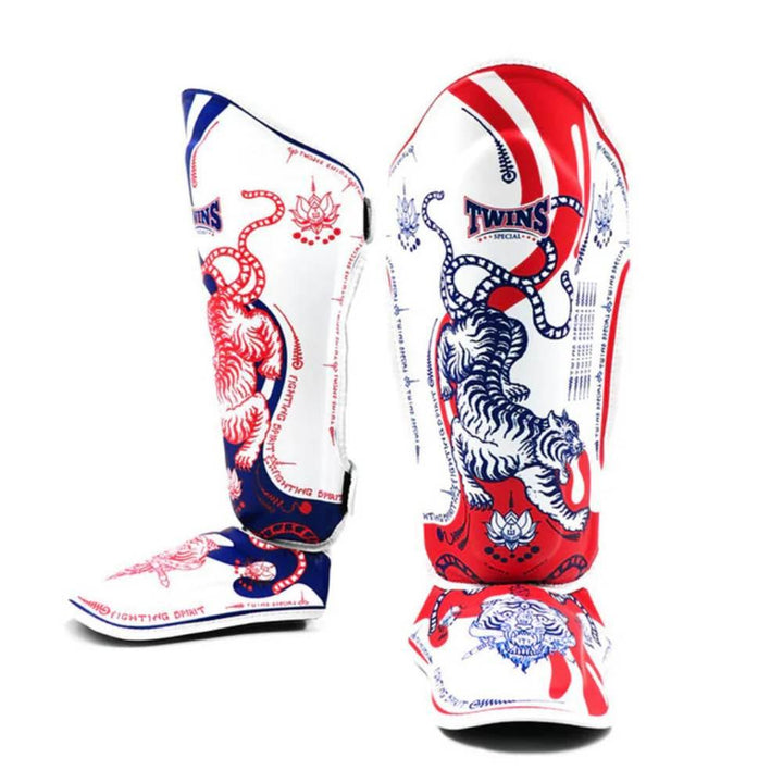 Twins Double Padded Leather Shin Guards - Yant-Twins