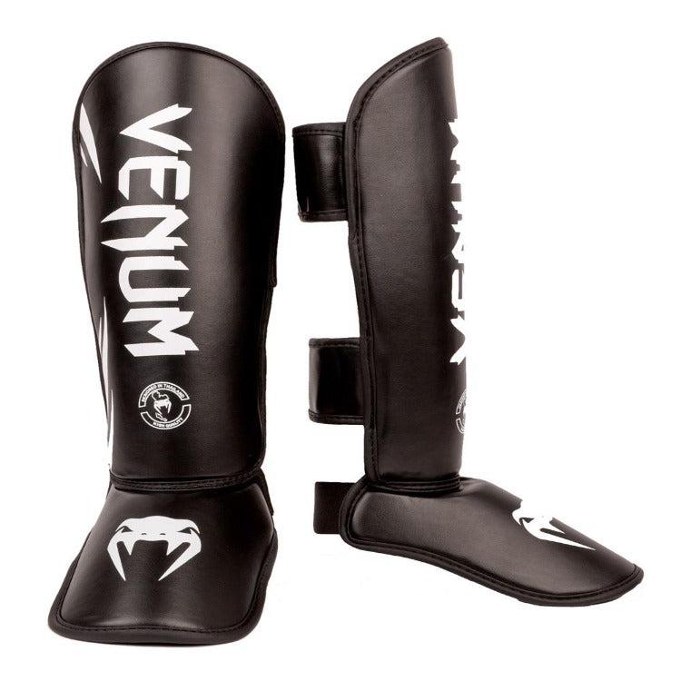 Venum Challenger Kids Shin Guards - Black/White | Fight Equipment UK
