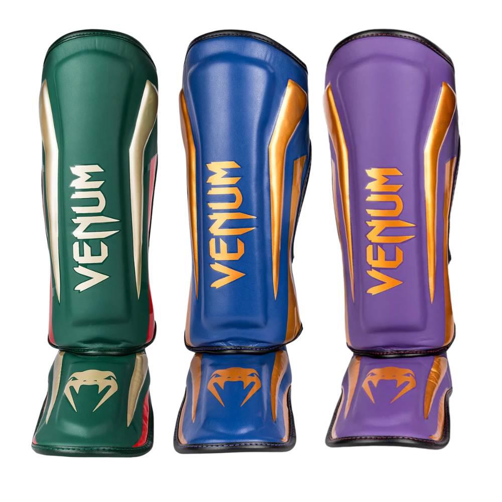 Venum Elite Special Edition Shin Guards – Green, Blue & Purple