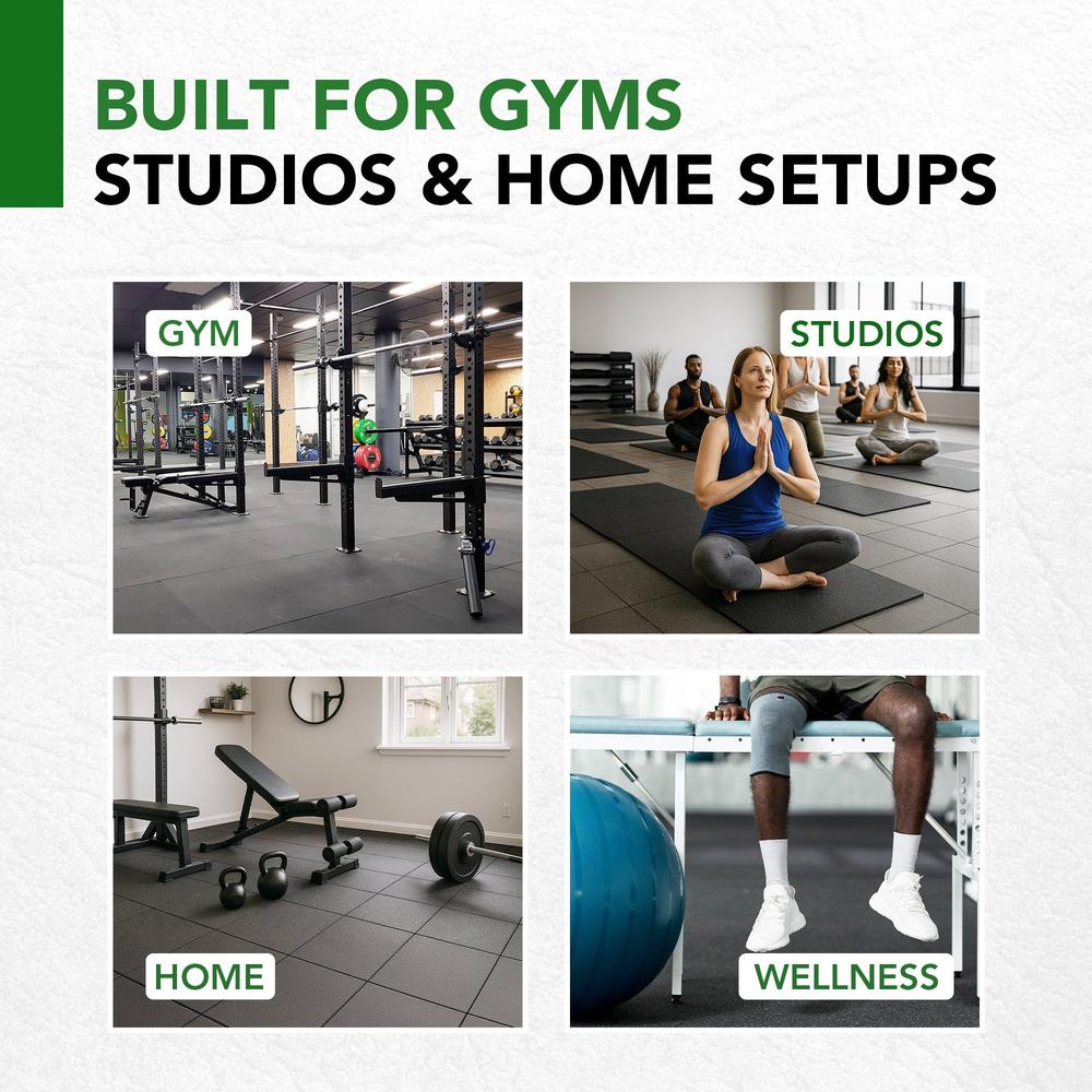 20mm PRO Rubber Gym Flooring Tiles – Smooth Top Surface - UK's Top Rated-Sprung Gym Flooring