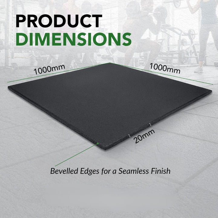 20mm PRO Rubber Gym Flooring Tiles – Smooth Top Surface - UK's Top Rated-Sprung Gym Flooring