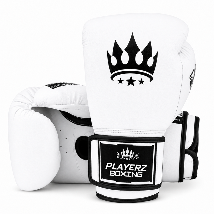 Playerz SparTech Boxing Gloves - White/Black