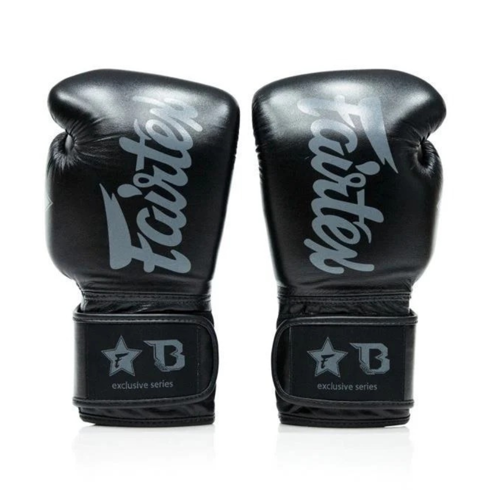 Fairtex X Booster Muay Thai Boxing Gloves - Black/Grey