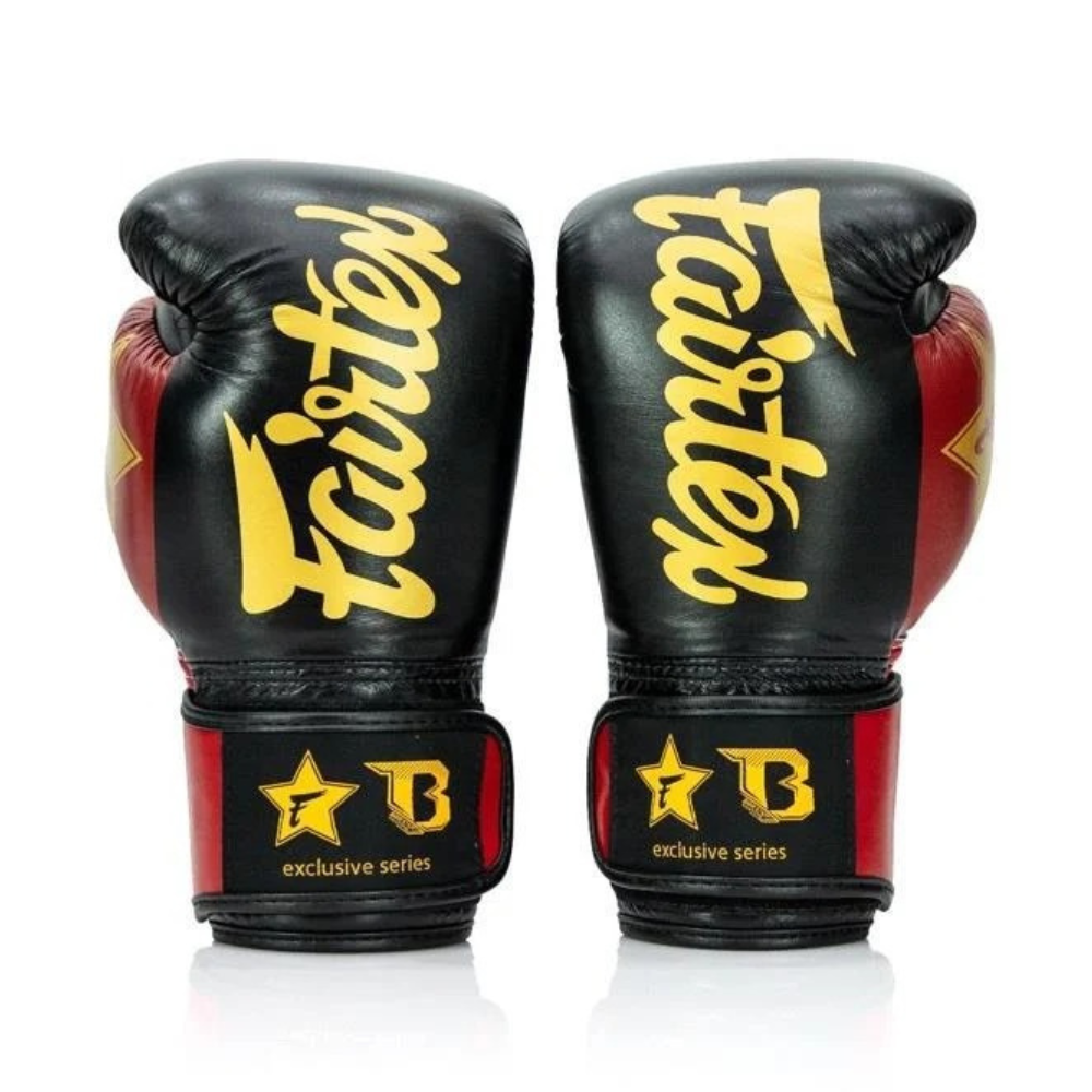 Fairtex X Booster Muay Thai Boxing Gloves - Black/Red