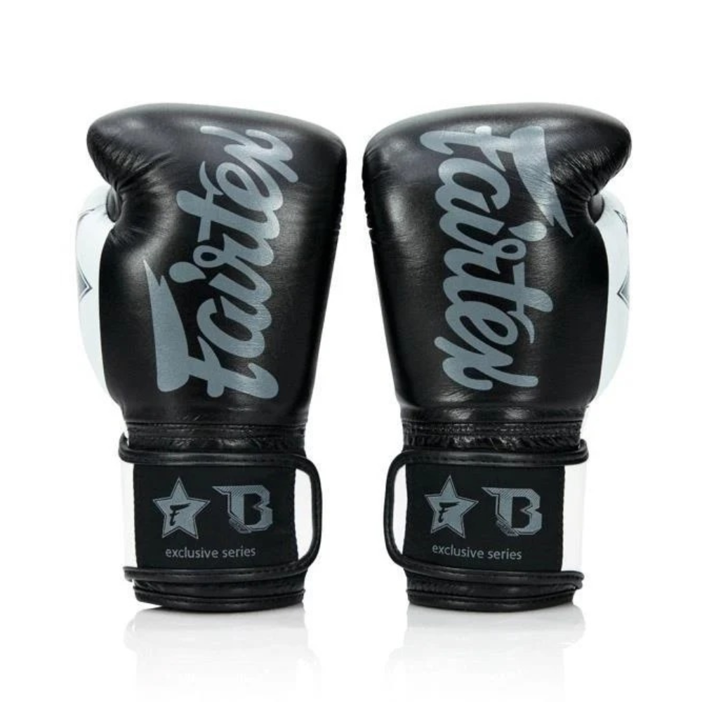 Fairtex X Booster Muay Thai Boxing Gloves - Black/White