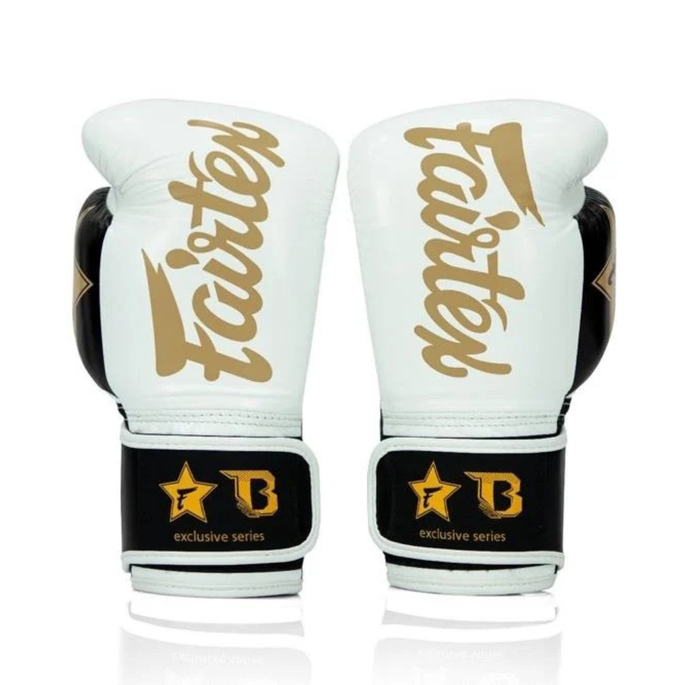 Fairtex X Booster Muay Thai Boxing Gloves - White/Gold