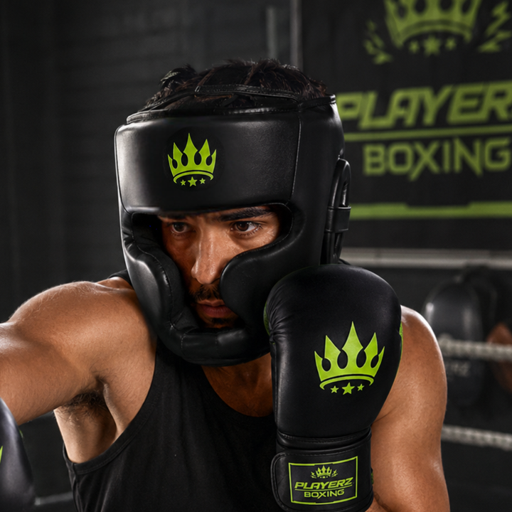 Playerz SparTech Boxing Gloves - Black/Neon