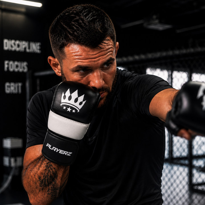 Playerz ProTech MMA Gloves - Black/White
