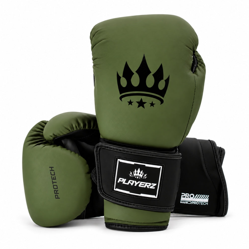 Playerz ProTech Boxing Gloves - Khaki-Playerz Boxing