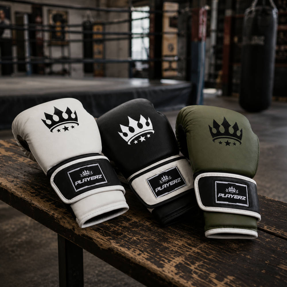 Playerz ProTech Boxing Gloves Velcro - Khaki