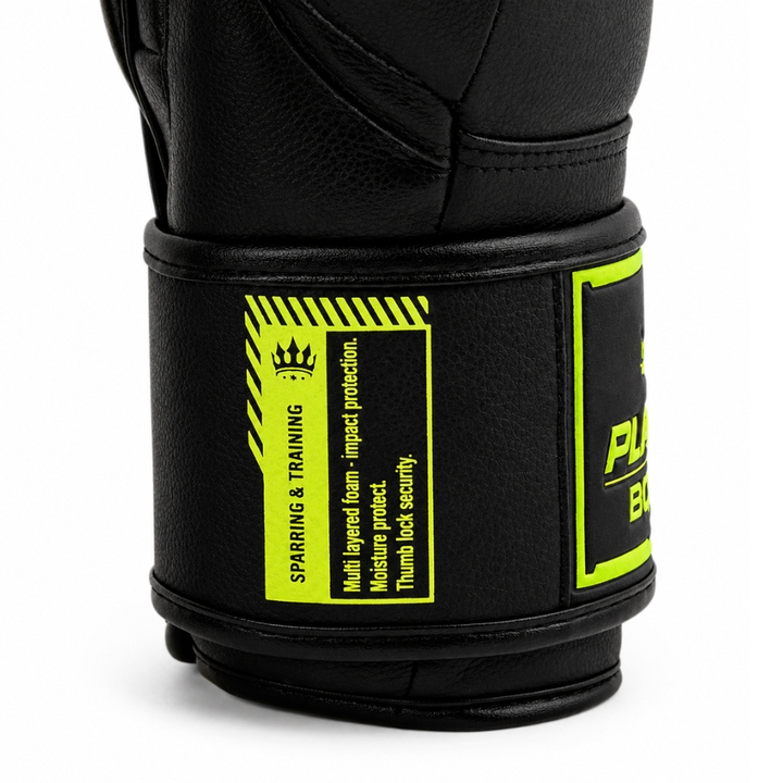 Playerz SparTech Boxing Gloves - Black/Neon