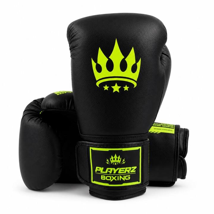 Playerz SparTech Boxing Gloves - Black/Neon