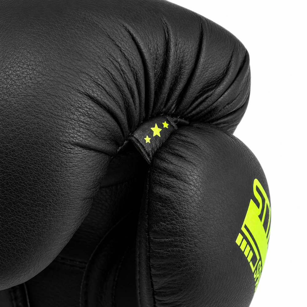 Playerz SparTech Lace Boxing Gloves - Black/Neon