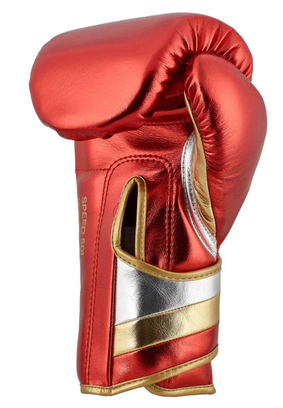 Adidas Adispeed Boxing Gloves - Red/Gold - 18oz (MF)