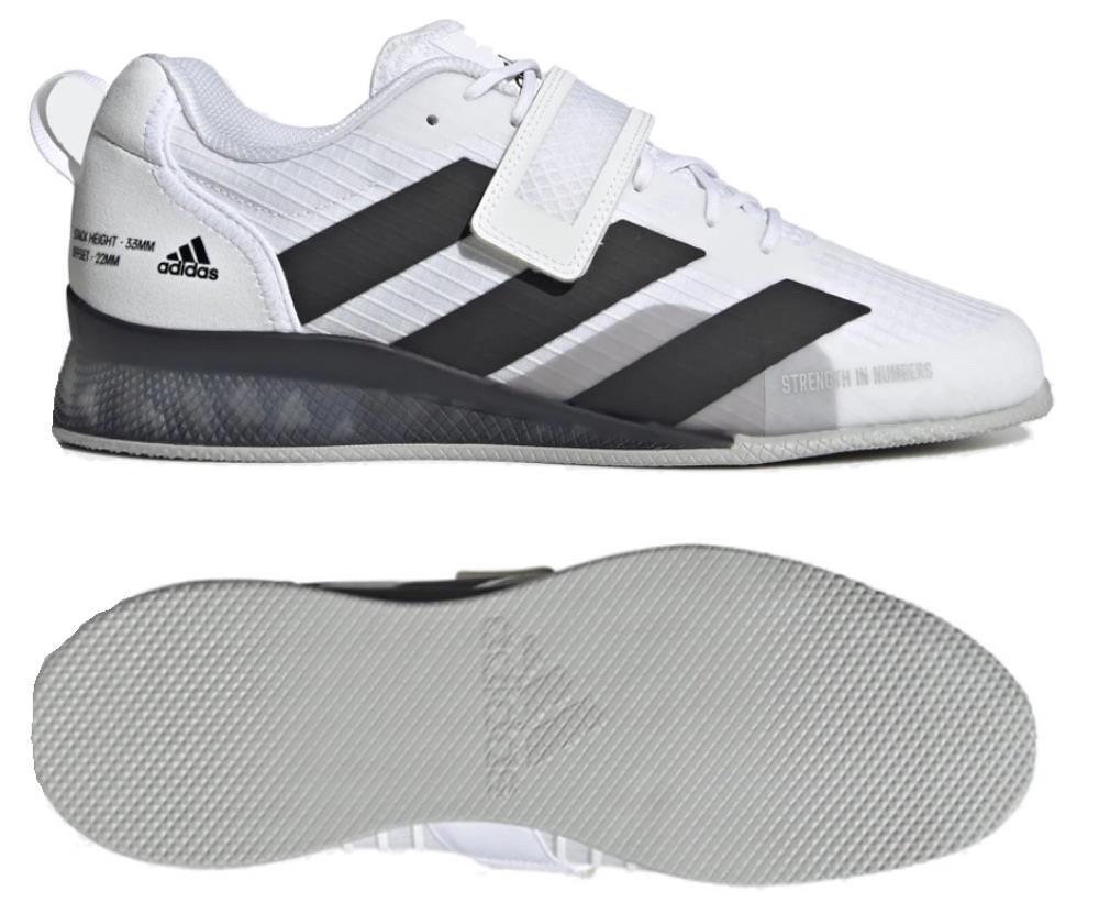 Adidas Adipower 3 Weightlifting Boots - White/Grey-FEUK