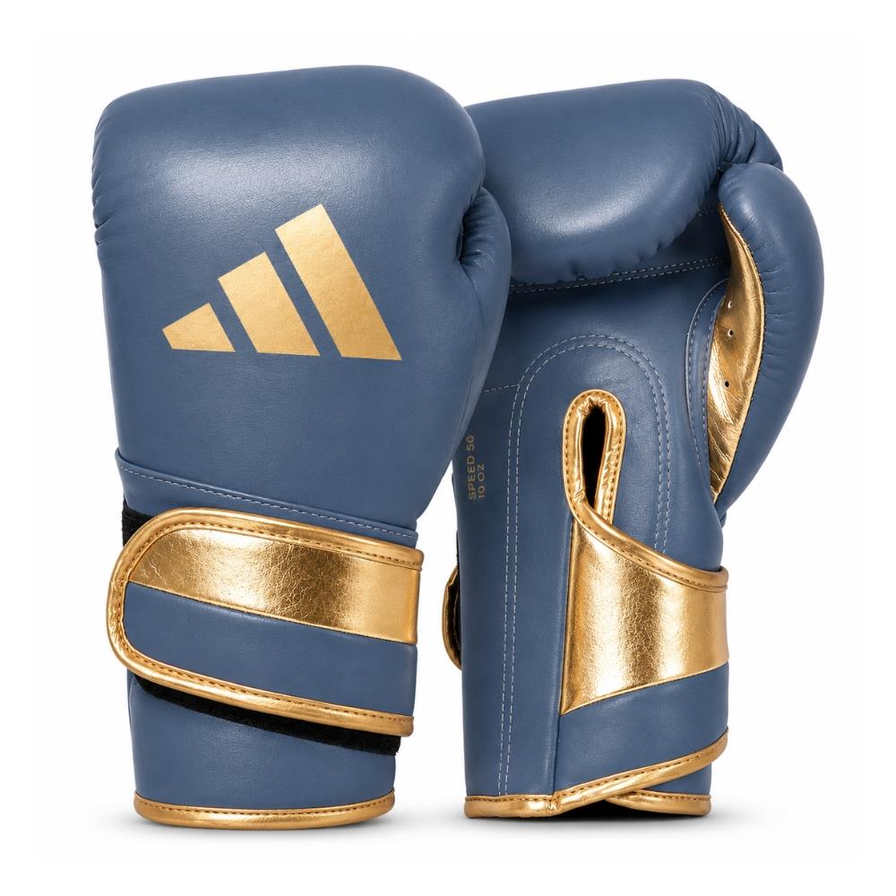 Adidas Adispeed Boxing Glove - Blue/Gold (Leather)-Adidas