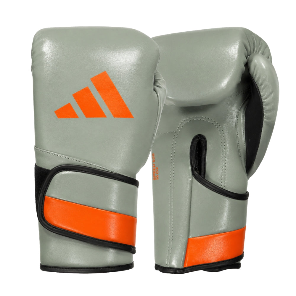 Adidas Adispeed Boxing Glove - Grey/Orange (Leather)-Adidas