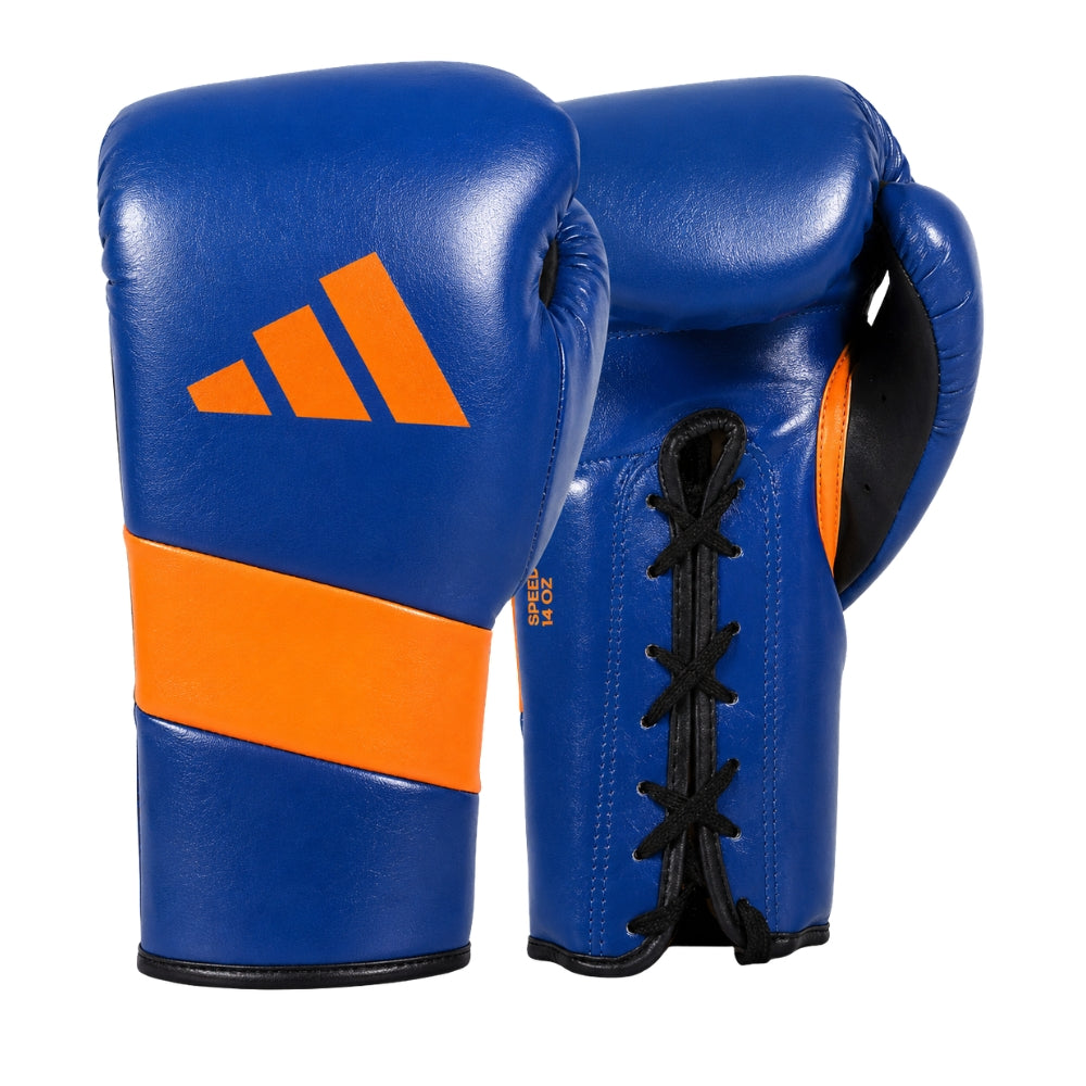 Adidas Adispeed Lace Boxing Glove - Blue/Orange (Leather)-Adidas