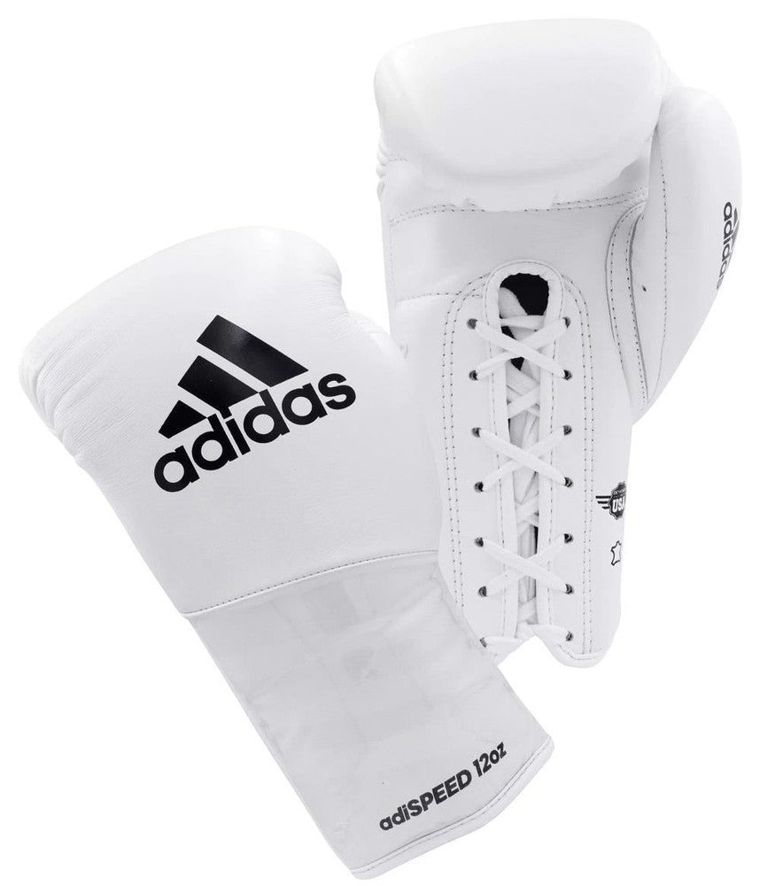 Adidas Adispeed Lace Boxing Gloves - White