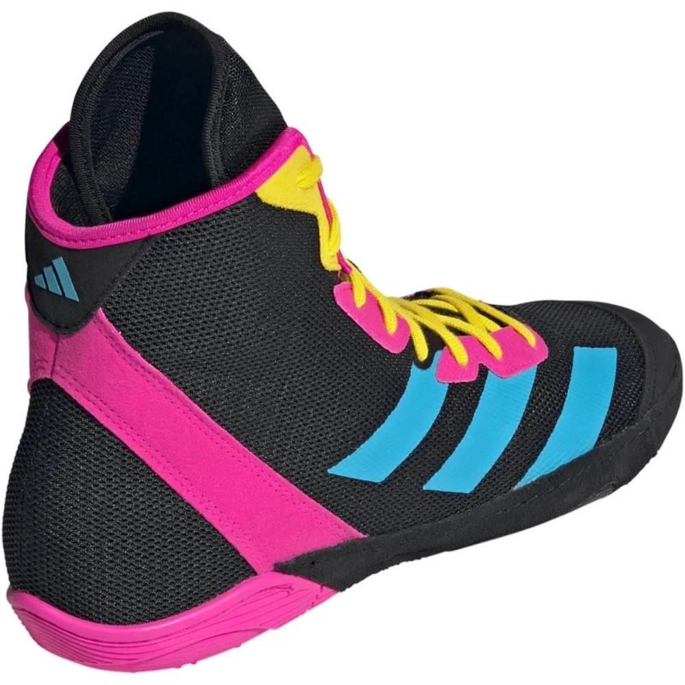 Adidas Adizero Wrestling Boots - Black/Pink/Cyan-Adidas