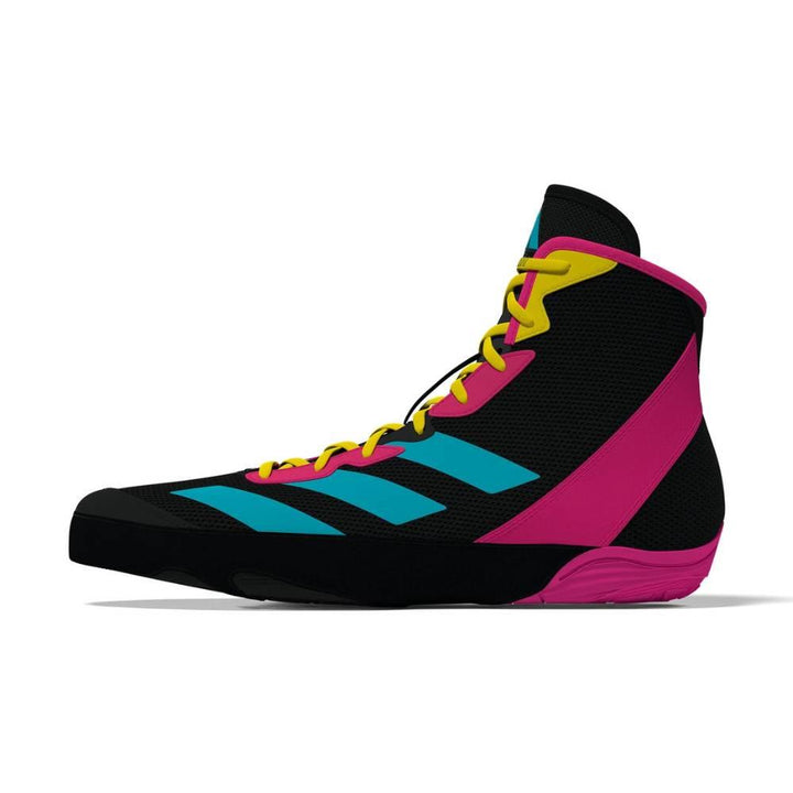 Adidas Adizero Wrestling Boots - Black/Pink/Cyan-Adidas