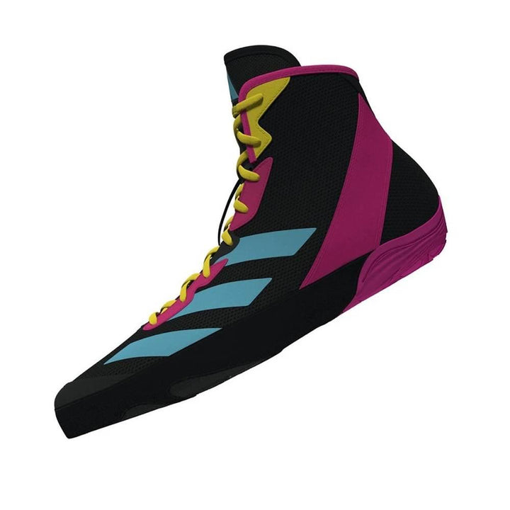 Adidas Adizero Wrestling Boots - Black/Pink/Cyan-Adidas